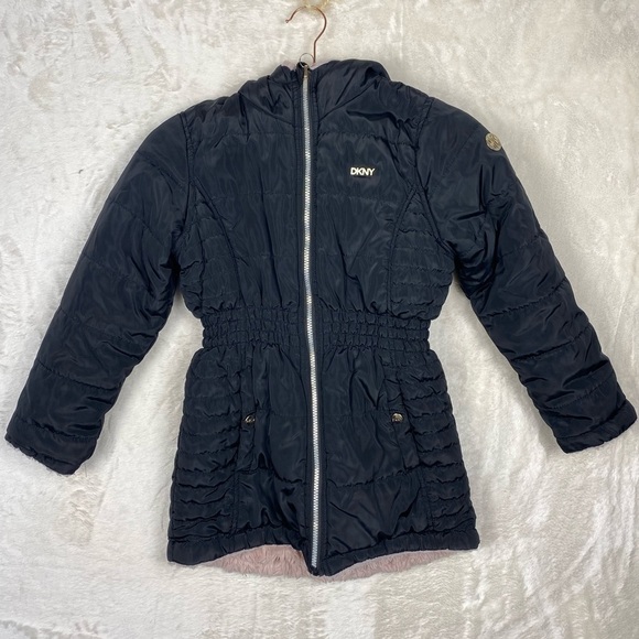 DKNY girls reversible anorak winter coat size medium - Picture 1 of 11